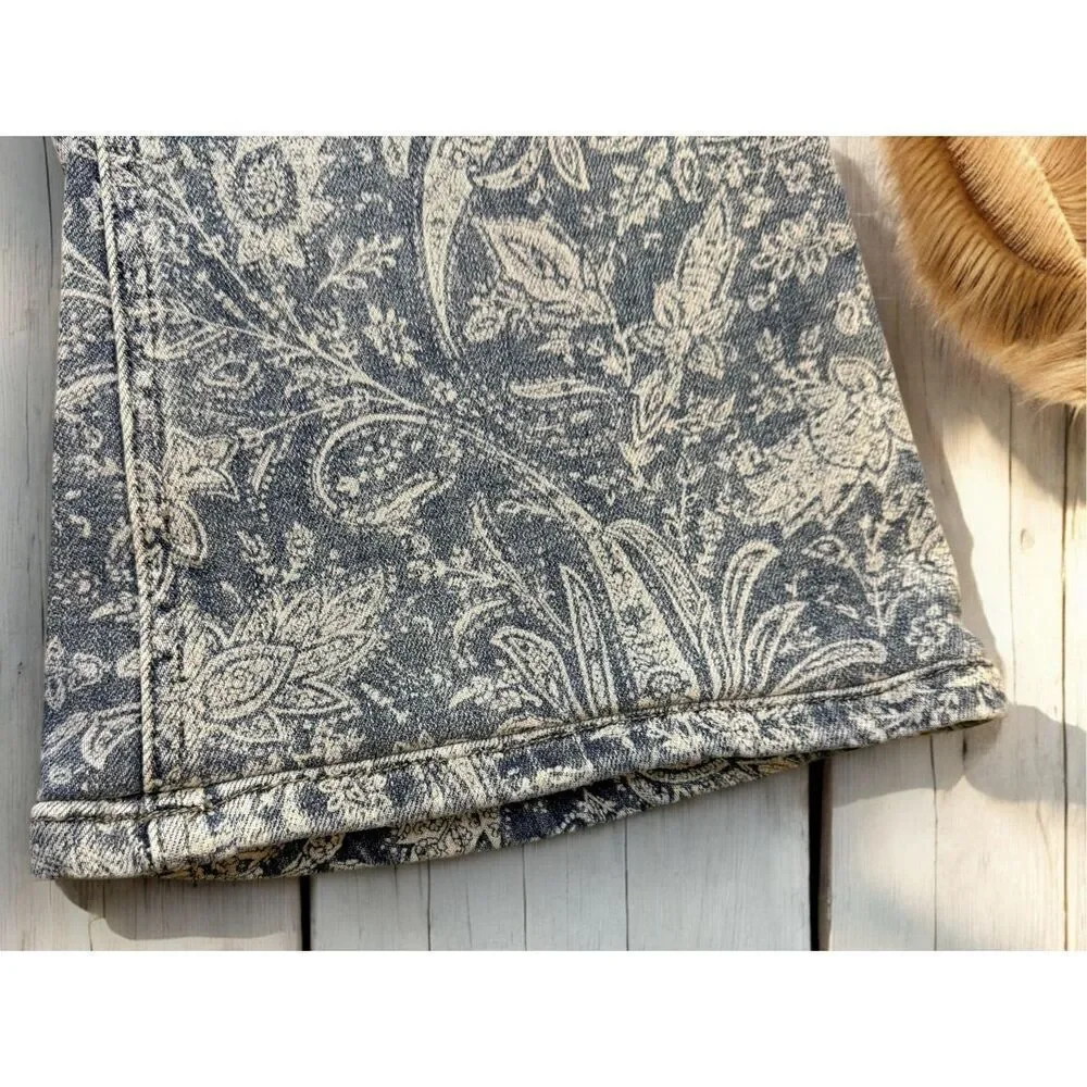 Anthropologie Pilcro Paisley Floral Printed High Rise Trouser Bootcut Buttonfly - Picture 13 of 14